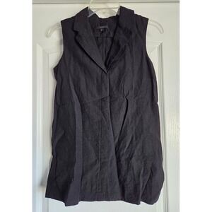 COS Black‎ Sleeveless Collared Blouse Tunic Top Women US 2 Minimalist